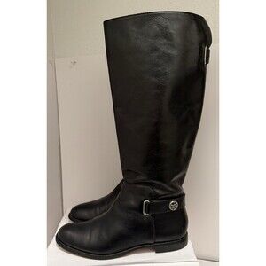 Coach Marina Black Leather Tall Equestrian Riding  Boots  High Size7.5B NO SOLES